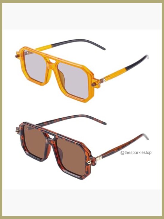 Vintage Square Sunglasses UV400 Protection Geometric Classic Frame Retro Shades main image 7